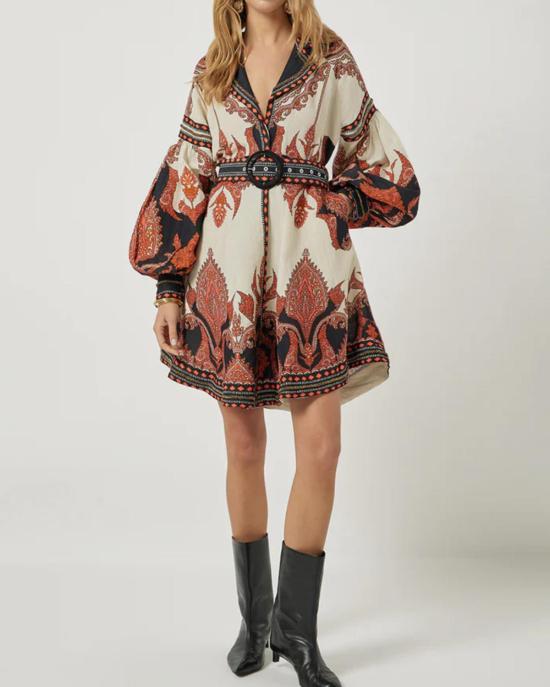  스칼렛 파피스 숏 원피스 스칼렛 포피스 플로리스타 숏 드레스 번트 오렌지 - SCARLETT POPPIES