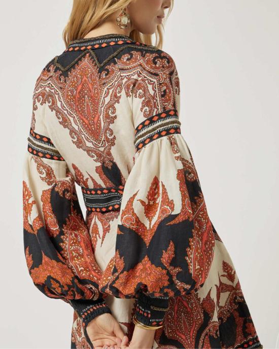  스칼렛 파피스 숏 원피스 스칼렛 포피스 플로리스타 숏 드레스 번트 오렌지 - SCARLETT POPPIES