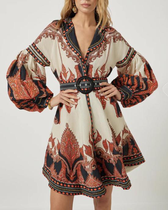  스칼렛 파피스 숏 원피스 스칼렛 포피스 플로리스타 숏 드레스 번트 오렌지