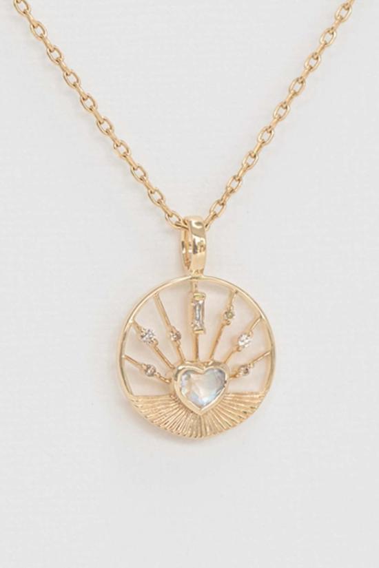  Celine Daoust 목걸이/팬던트 셀린 다우스트 문스톤 하트 메달 앤 체인 네크리스
