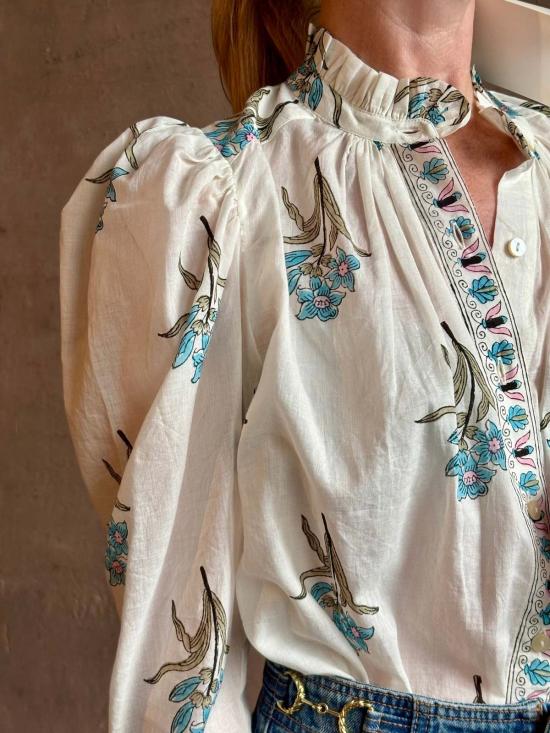  알릭스 오브 보헤미아 블라우스 아르테미스 스카이 미스트 플라워 셔츠 - ALIX OF BOHEMIA