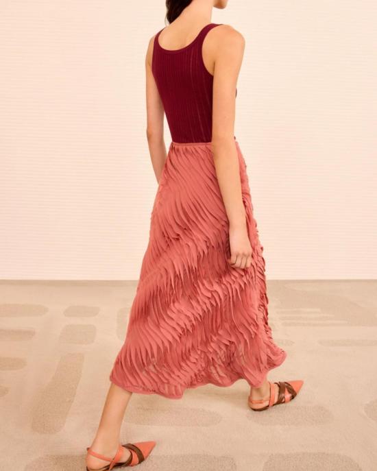  울라 존슨 미디 스커트 Ulla Johnson Amiko  체스트넛 - ULLA JOHNSON