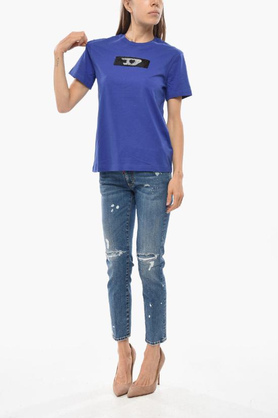  디젤 반팔 티셔츠 A15749 RHERA 8CT Blue - DIESEL