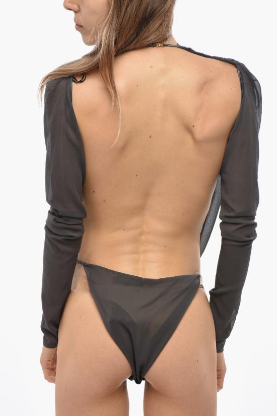  생로랑 바디수트 티셔츠 789698 Y7I18 4280 Gray - SAINT LAURENT