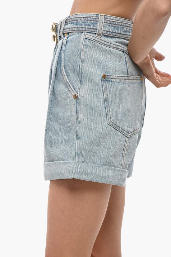  발망 숏팬츠 WF1MA040D1386FC Light blue - BALMAIN