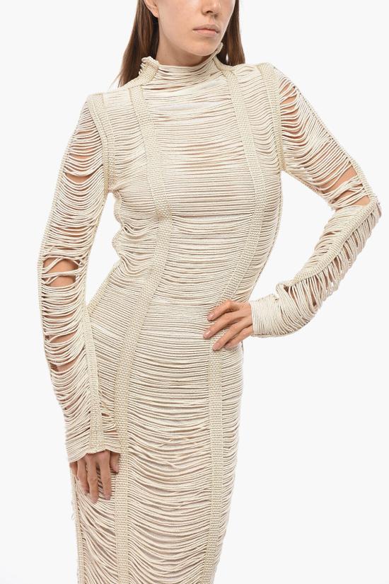  발망 롱 원피스 AF0RR595KE390BG Beige - BALMAIN