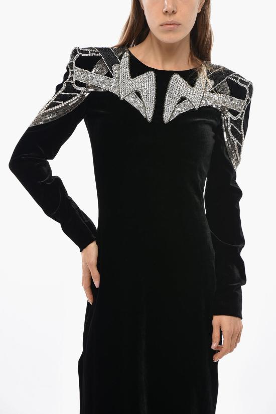  발망 롱 원피스 YF0RR180PB35EBB Black - BALMAIN