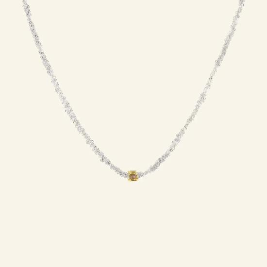  마리 로르 샤모렐 목걸이/팬던트 MLC 로듐 숏 패싯 폴키 다이아몬드 목걸이 - MARIE LAURE CHAMOREL
