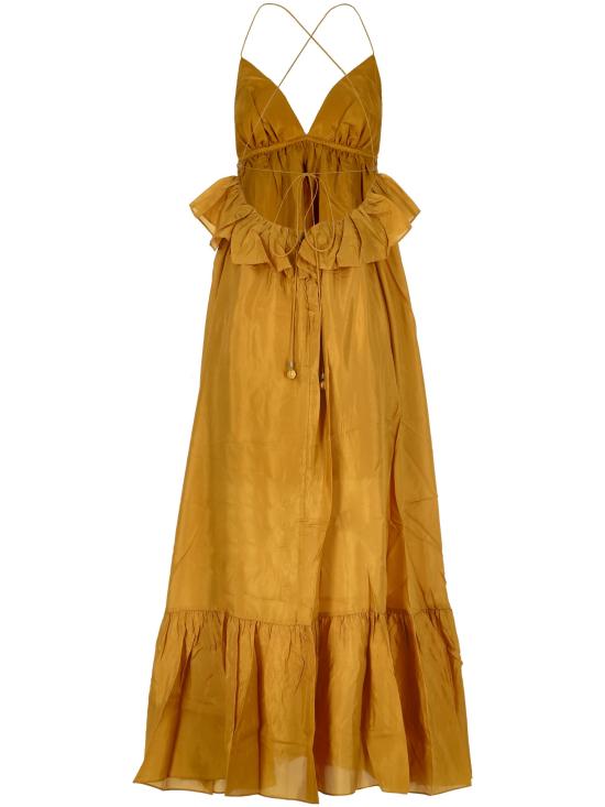 25FW 짐머만 미디 원피스 4522DSS251 GLD Golden - ZIMMERMANN