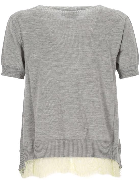 25FW 알렉산더 맥퀸 긴팔 티셔츠 839739 Q1BEF1379 GREY MEL PEAR - ALEXANDER MCQUEEN