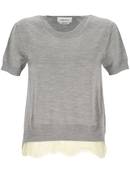 25FW 알렉산더 맥퀸 긴팔 티셔츠 839739 Q1BEF1379 GREY MEL PEAR