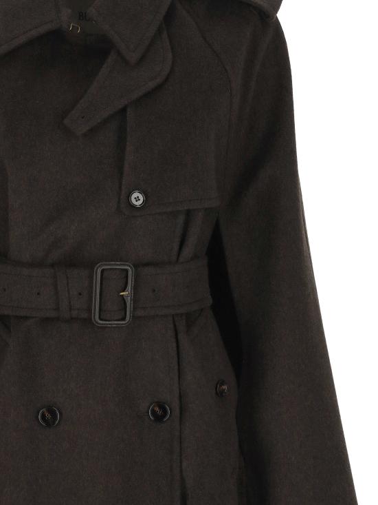 25FW 버버리 벨몬트 캐시미어 트렌치 케이프 8115048 X COG BROWN MELANGE - BURBERRY