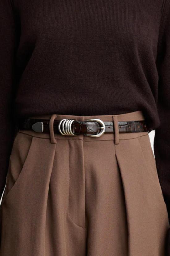  데한체 레귤러 벨트 홀리호크  다크 초콜릿 크록 - DEHANCHE