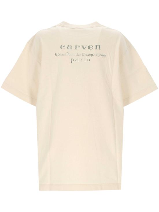 25FW 까르벵 반팔 티셔츠 6252K21120 N009 Beige - CARVEN