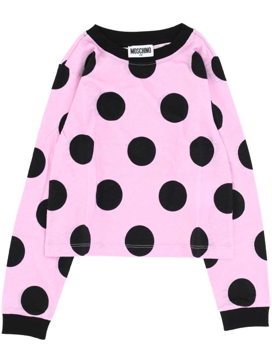 25FW [키즈] 모스키노 티셔츠 HD0013LAB4A 84464 Lilac pois black