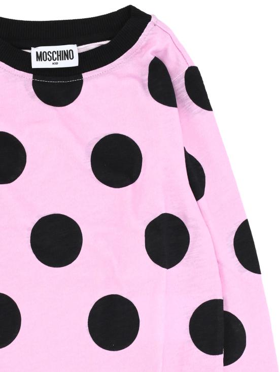 25FW [키즈] 모스키노 티셔츠 HD0013LAB4A 84464 Lilac pois black - MOSCHINO