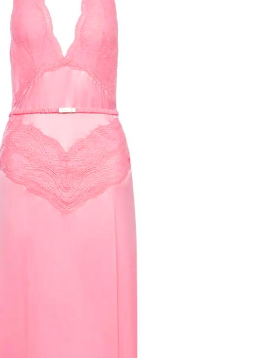 25FW 구찌 실크 새틴 드레스 839410 XUAM65426 POWDER BLUSHY - GUCCI