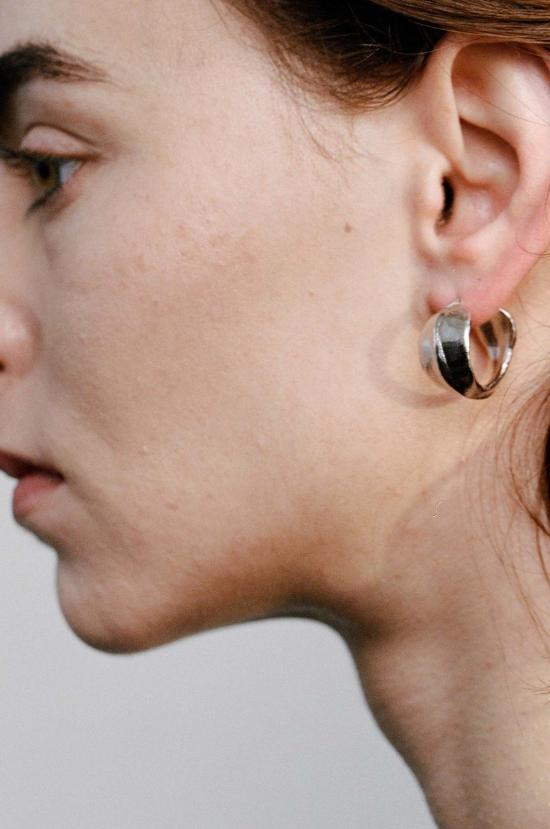  에이비오에이비 이어링 아보압 베인 후프 귀걸이 스털링 실버 - ABOAB