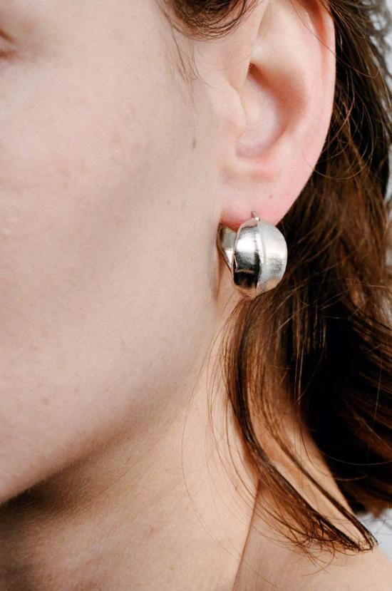  에이비오에이비 이어링 아보압 베인 후프 귀걸이 스털링 실버