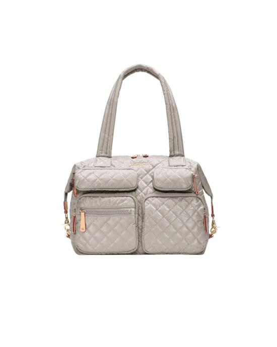  mz wallace 캐리어 Mz Wallace 대형 Sutton 여행 가방 세이블 펄 메탈릭