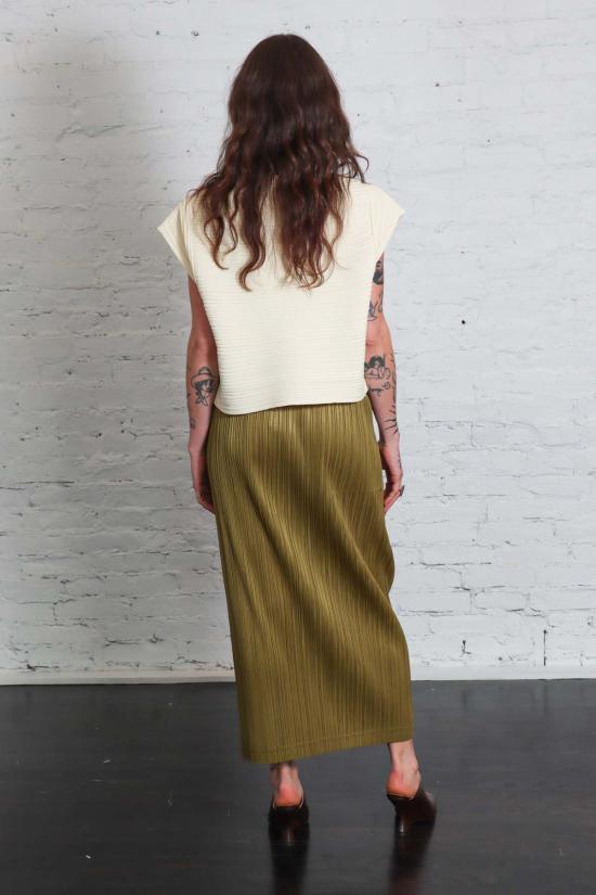  플리츠플리즈 민소매 티셔츠 이세이 미야케 플리츠 플리즈 크레이프 니트 셔츠 - PLEATS PLEASE