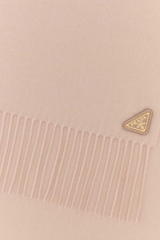 25FW 프라다 삼각 로고 실크 캐시미어 머플러 1FS0652COP F0ORK PINK - PRADA