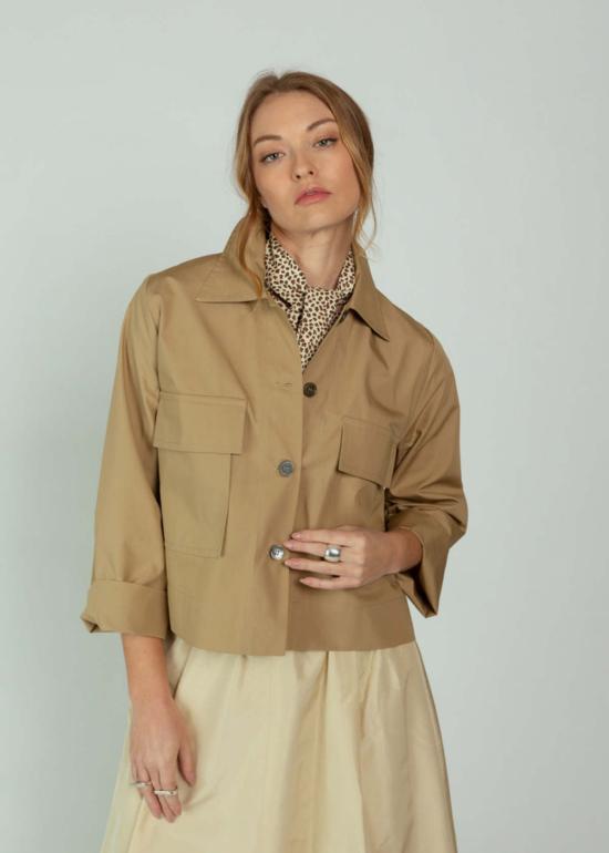  아쿠아리우스 칵테일 자켓 예스 서 크롭 재킷 카키