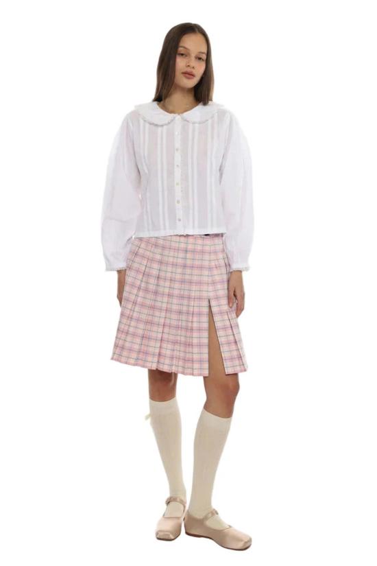  샌디리앙 미디 스커트 Sandy Liang Astra Skort 핑크 멀티