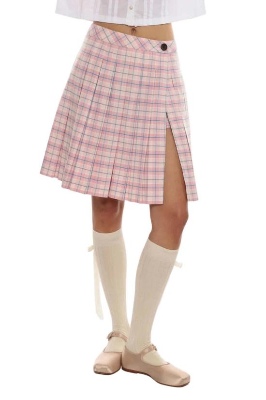  샌디리앙 미디 스커트 Sandy Liang Astra Skort 핑크 멀티 - SANDY LIANG