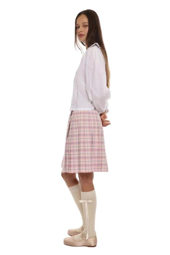  샌디리앙 미디 스커트 Sandy Liang Astra Skort 핑크 멀티 - SANDY LIANG