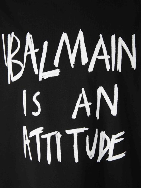 26SS 발망 긴팔 셔츠 GH1EG225GF40 EABNOIR BLANC Black - BALMAIN