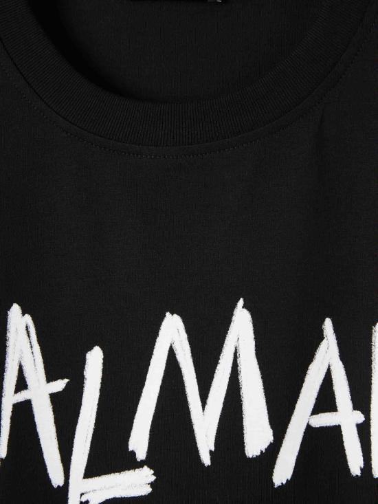 26SS 발망 긴팔 셔츠 GH1EG225GF40 EABNOIR BLANC Black - BALMAIN