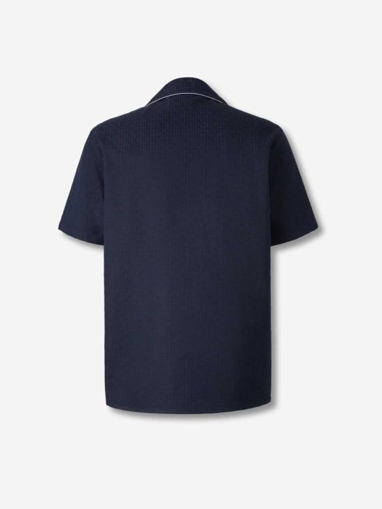 26SS 발망 긴팔 셔츠 GH1HN138CG50 6UB6UBMARINE MIDNIGHT BLUE - BALMAIN