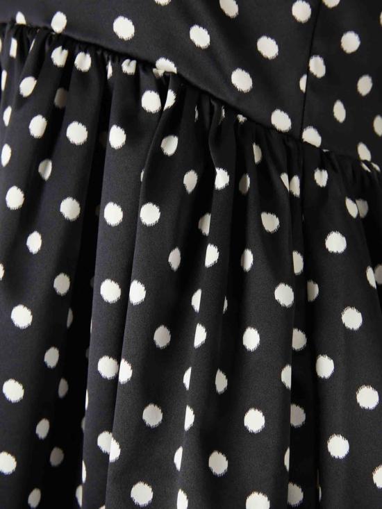 26SS 가니 미디 원피스 A1030193 099Black BLACK WHITE - GANNI