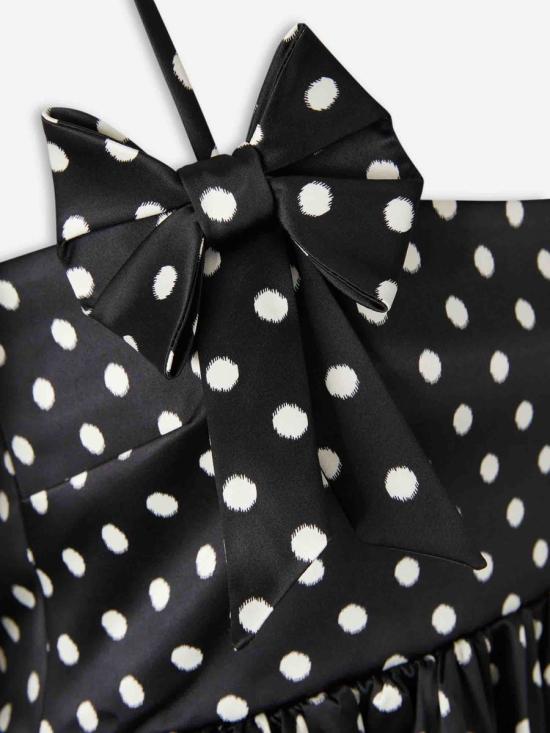 26SS 가니 미디 원피스 A1030193 099Black BLACK WHITE - GANNI