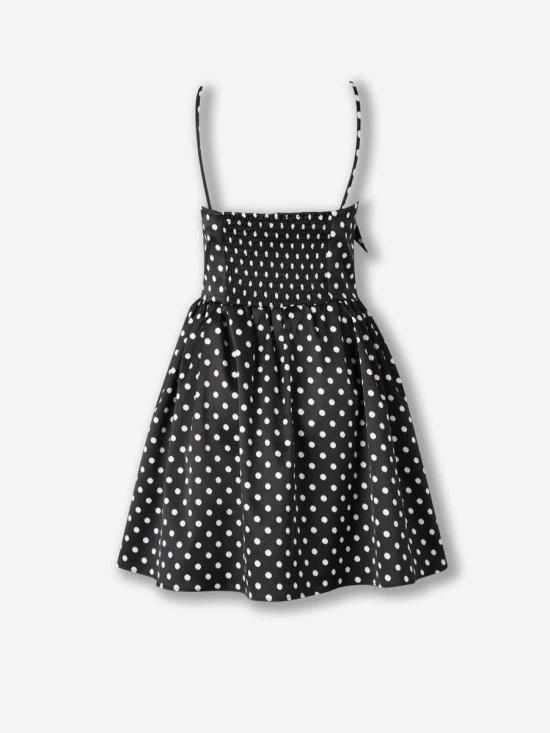 26SS 가니 미디 원피스 A1030193 099Black BLACK WHITE - GANNI