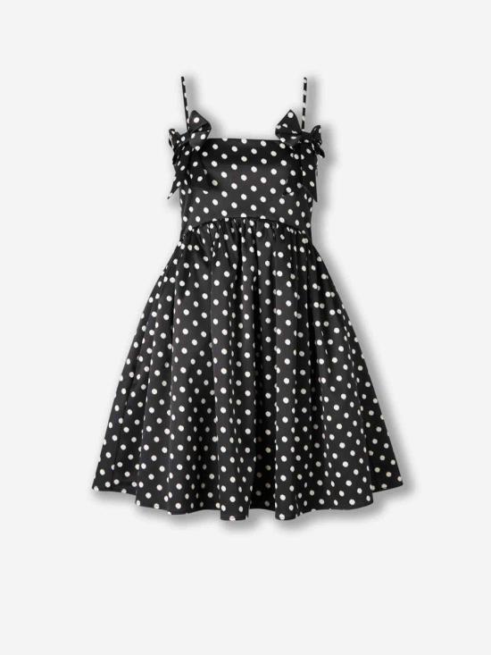 26SS 가니 미디 원피스 A1030193 099Black BLACK WHITE