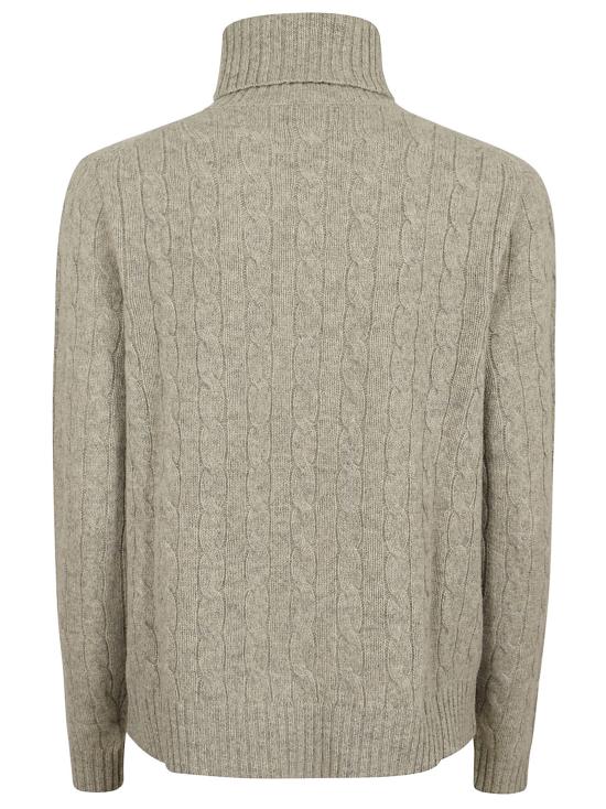 26SS 폴로 랄프로렌 울 캐시미어 케이블 니트 터틀넥 211888686 002 LIGHT VINTAGE HEATHER - POLO RALPH LAUREN