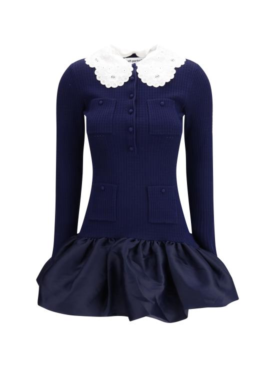 26SS 셀프 포트레이트 숏 원피스 RS26106SBN NAVY BLUE