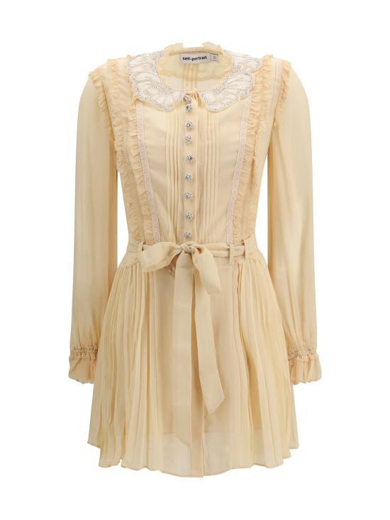 26SS 셀프 포트레이트 미디 원피스 RS26034ST TAN CREAM