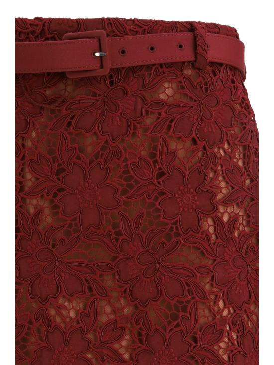 26SS 셀프 포트레이트 미디 스커트 RS26171MSKBU BURGUNDY BORDEAUX - SELF PORTRAIT