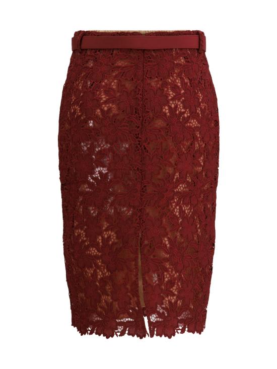 26SS 셀프 포트레이트 미디 스커트 RS26171MSKBU BURGUNDY BORDEAUX - SELF PORTRAIT