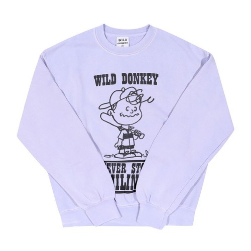 25SS 와일드 동키 긴팔 티셔츠 SMILING OLD DYED WISTERIA DOM