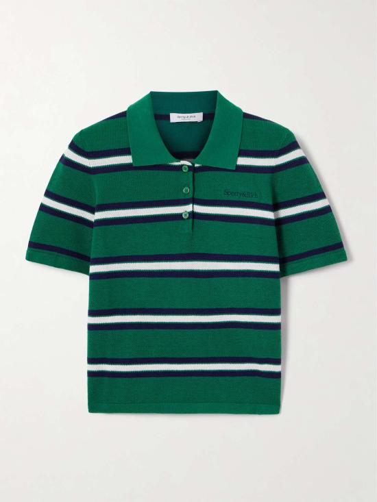 25SS 스포티앤리치 폴로 티셔츠 TO076621300GR503938 ALPINE WHITE NAVY DOM