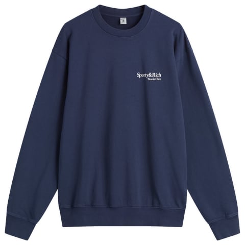 25SS 스포티앤리치 긴팔 티셔츠 ST071621425BL106 3902 NAVY WHITE DOM