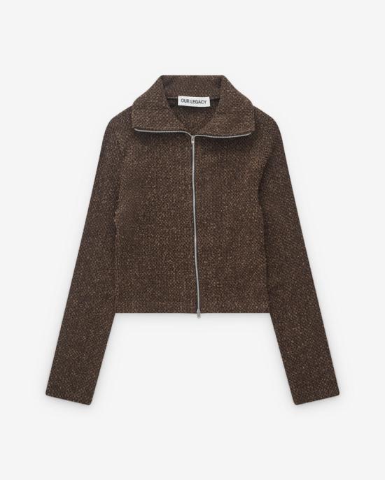  아워레가시 슬림 집 롱슬리브 W4256SB BROWN DOM