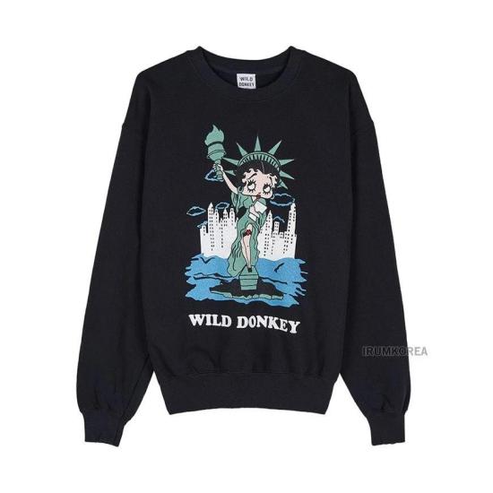  와일드 동키 긴팔 티셔츠 BETTY LIBERTY BLACK DOM