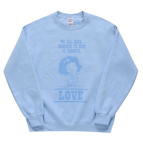 25SS 와일드 동키 긴팔 티셔츠 LOVE LIGHT BLUE DOM
