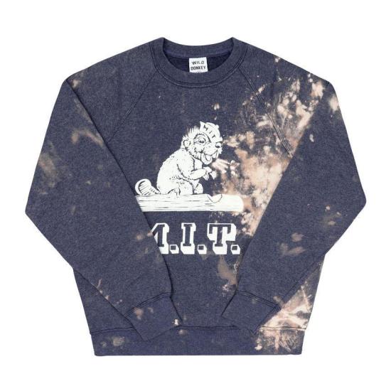  와일드 동키 긴팔 티셔츠 MIT BLEACHED HEATHER BLUE DOM