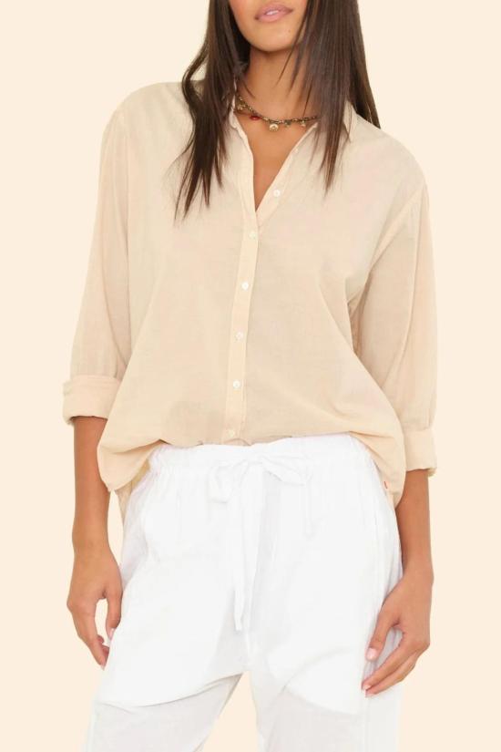  시레나 셔츠 보 셔츠 양피지 - XIRENA